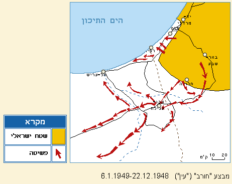 מפת מבצע "חורב" ("עין") : 22.12.1948 - 6.1.1949